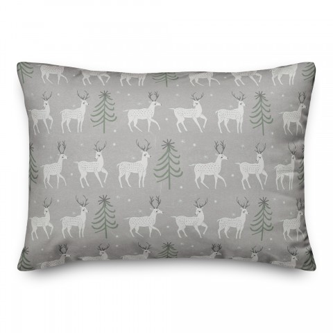 Deer and Tree Pattern 14x20 Spun Poly Pillow
