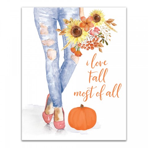 Love Fall Most of All 11x14 Canvas Wall Art