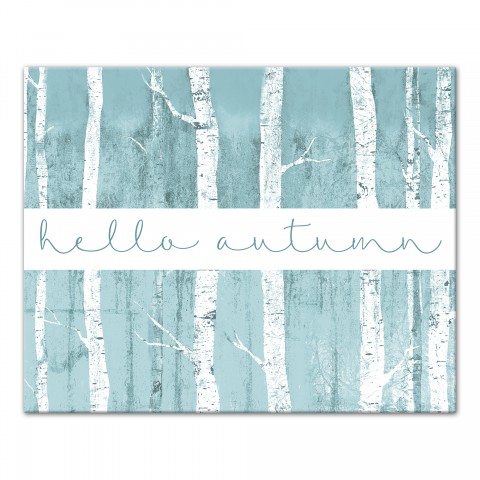 Hello Autumn Blue 16x20 Canvas Wall Art