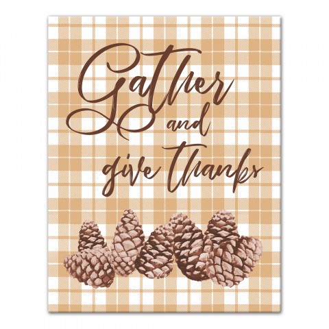 Gather and Give Thanks 11x14 Canvas Wall Art