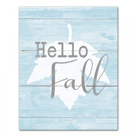 Hello Fall Blue 8x10 Canvas Wall Art
