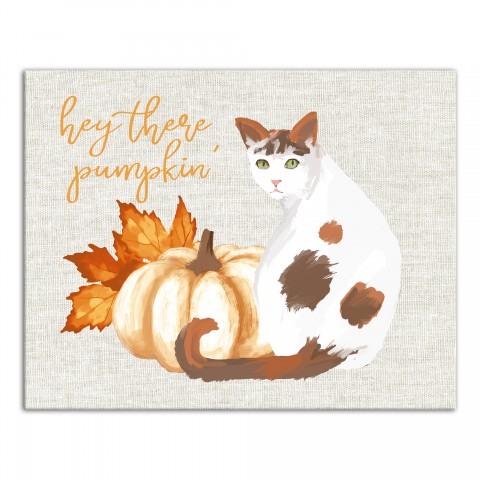 Hey There Pumpkin 11x14 Canvas Wall Art