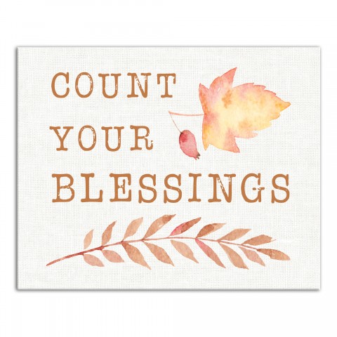 Count Your Blessings 8x10 Canvas Wall Art