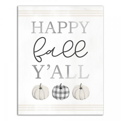 Happy Fall Y'all 11x14 Canvas Wall Art