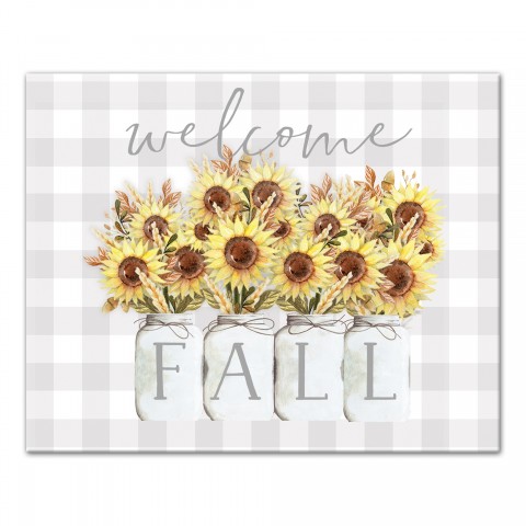 Welcome Fall Daisies 8x10 Canvas Wall Art