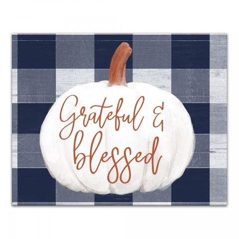Grateful and Blessed Buffalo Check 8x10 Canvas Wall Art