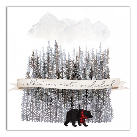 Walking in a Winter Wonderland 12x12 Canvas Wall Art