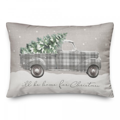 Home for Christmas Truck 14x20 Spun Poly Pillow