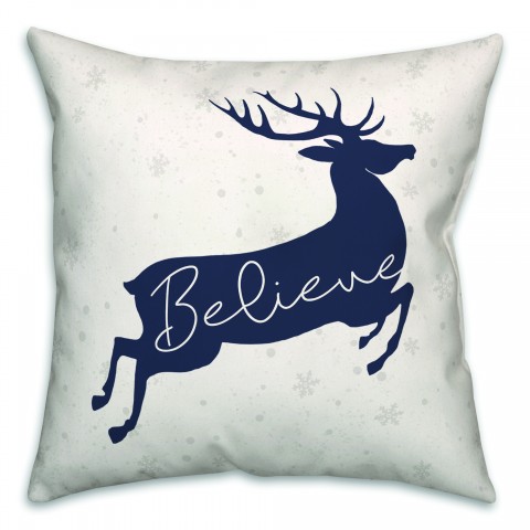 Believe Deer 18x18 Spun Poly Pillow