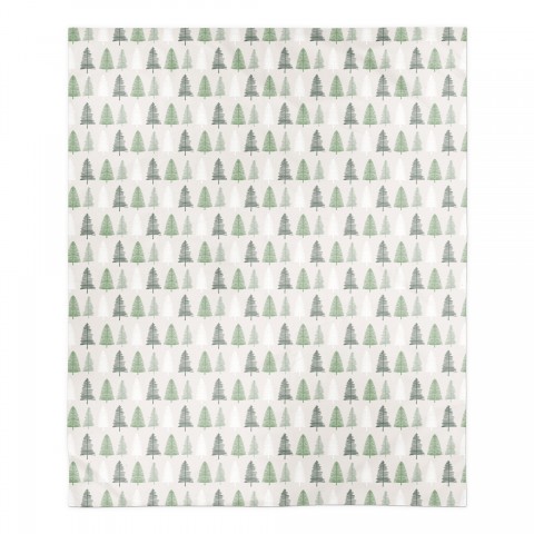 Neutral Green Tree Pattern 50x60 Sherpa Fleece Blanket