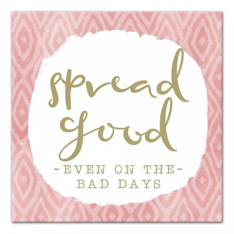 Spread Good Gold and Pink 16x16 Canvas Wall Art