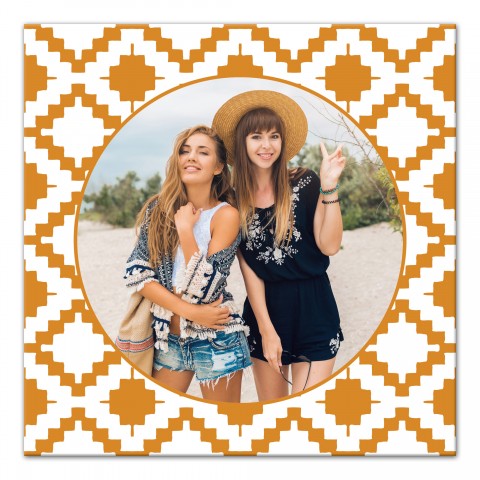 Aztec Pattern Photo Upload 16x16 Personalized Canvas Wall Art