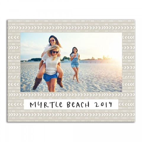 Beige Tribal Pattern Photo Upload 16x20 Personalized Canvas Wall Art