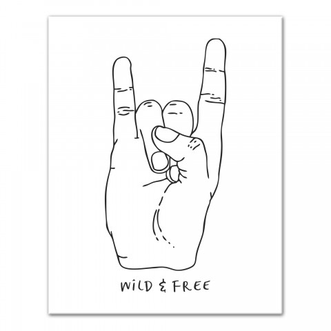 Wild and Free Hand Outline 11x14 Canvas Wall Art