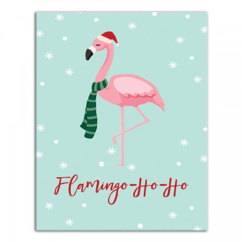 Flamingo - Ho - Ho 11x14 Canvas Wall Art
