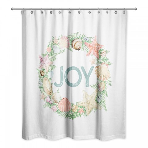 Coastal Joy Wreath 71x74 Shower Curtain