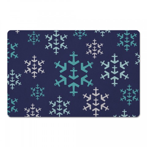 Anchor Snowflake Pattern 27x18 Floor Mat