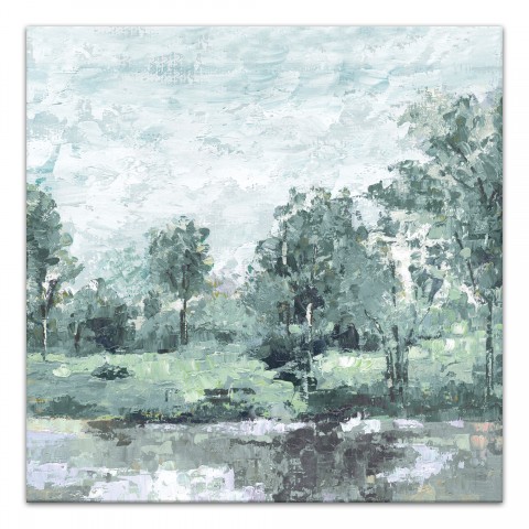 Muted Green Landscape 24x24 Canvas Wall Art