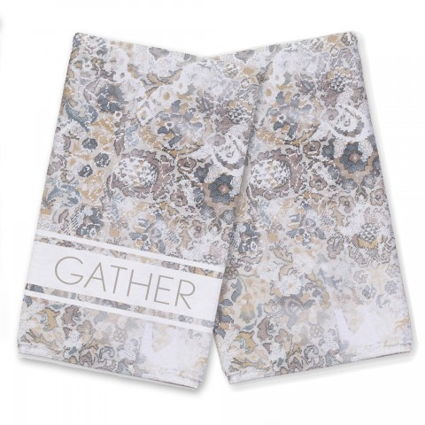 Faded Ornate Welcome Pattern Tea Towel Collection