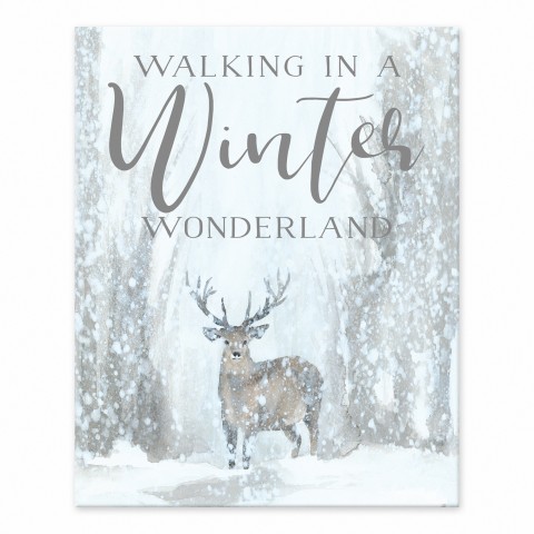 Deer Winter Wonderland 8x10 Tabletop Canvas