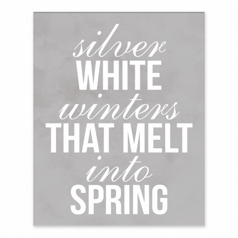 Silver WhiteWinters Melt into Spring 8x10 Tabletop Canvas