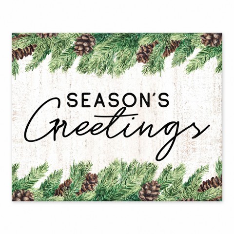 Seasons Greetings Garland 8x10 Tabletop Canvas