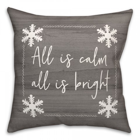 Calem and Bright Gray Wood 18x18 Spun Poly Pillow