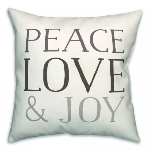 Peace Love and Joy 18x18 Spun Poly Pillow