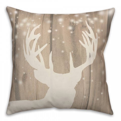 Rustic Deer Glow 18x18 Spun Poly Pillow