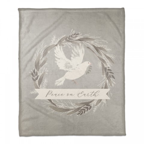 Peace on Earth Dove 50x60 Coral Fleece Blanket