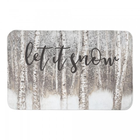 Let it Snow Brown Birches 34x21 Bath Mat