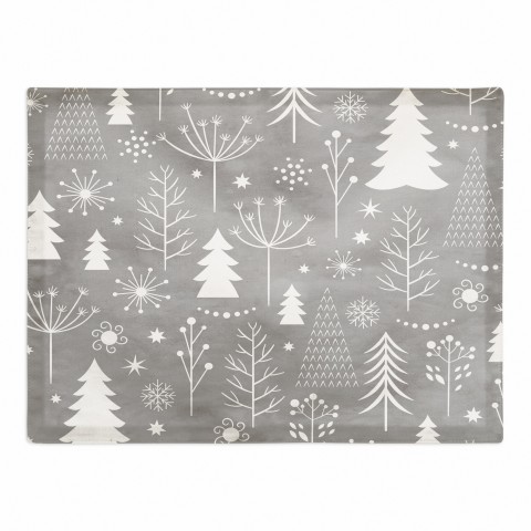 Gray Christmas Tree Pattern 18x14 Poly Twill Placemat
