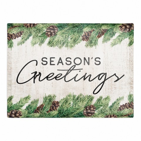 Seasons Greetings Garland 18x14 Poly Twill Placemat