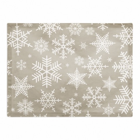 Snowflakes on Beige 18x14 Poly Twill Placemat