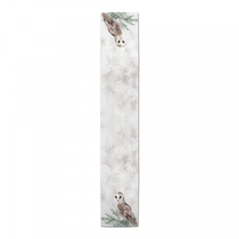 Owl on Gray Watercolor Tablecloth