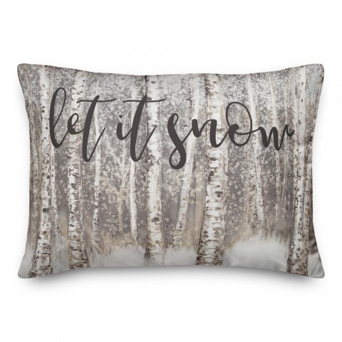Let it Snow Brown Birches 14x20 Spun Poly Pillow