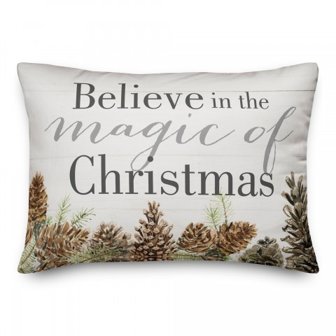 Magic Christmas Pinecones 14x20 Spun Poly Pillow