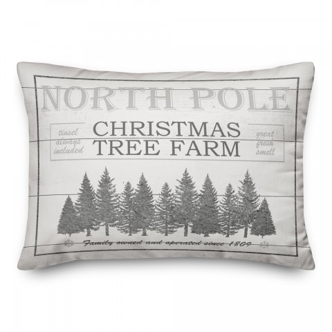 North Pole Christmas Tree 14x20 Spun Poly Pillow