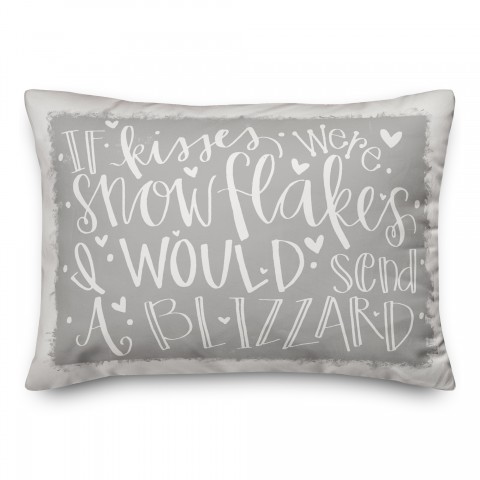 Snowflake Kisses 14x20 Spun Poly Pillow