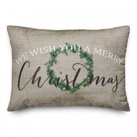 Merry Rustic Christmas 14x20 Spun Poly Pillow