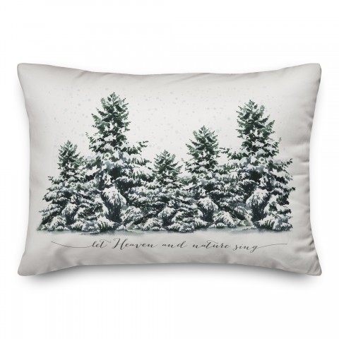 Winter Trees Heaven and Nature Sing 14x20 Spun Poly Pillow