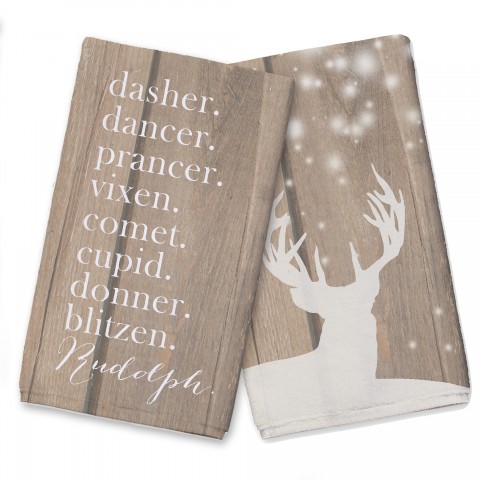 Rustic Reindeer Names Textiles Collection