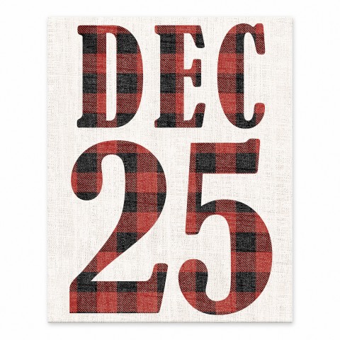 December Christmas Date 8x10 Tabletop Canvas
