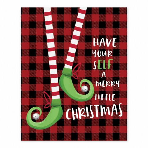 Have Yourself a Merry Christmas Plaid 8x10 Tabletop Canvas