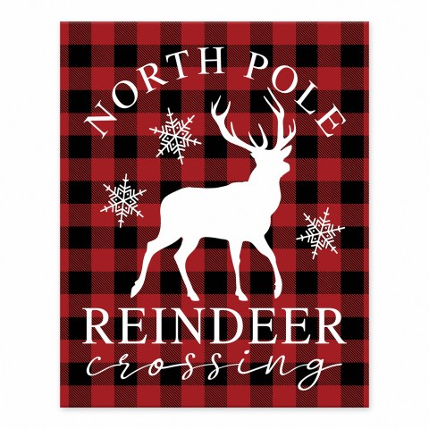 North Pole Reindeer Crossing 8x10 Tabletop Canvas