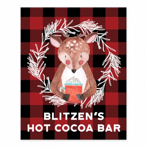 Reindeer Hot Cocoa Bar 8x10 Tabletop Canvas