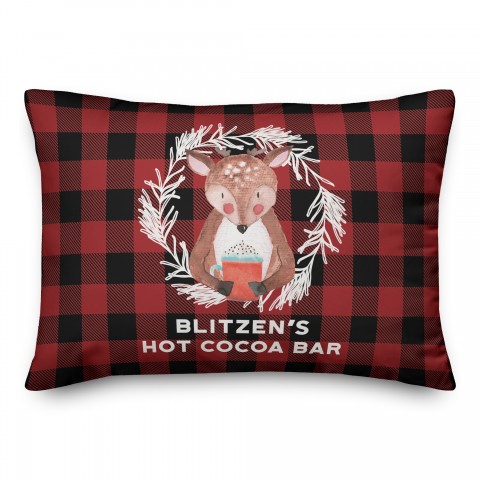 Reindeer Hot Cocoa Bar 14x20 Spun Poly Pillow