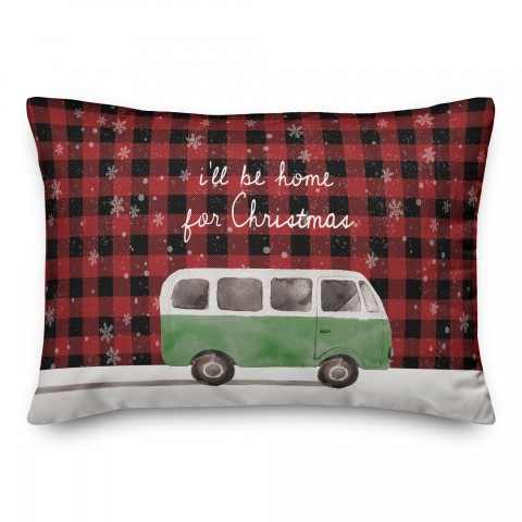 Van Be Home Christmas Green 14x20 Spun Poly Pillow