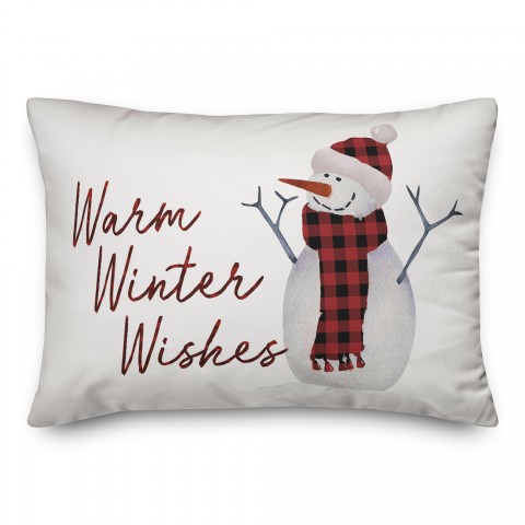 Watercolor Snowman 14x20 Spun Poly Pillow