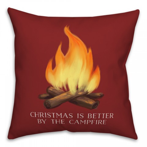 Christmas Campfire 18x18 Spun Poly Pillow